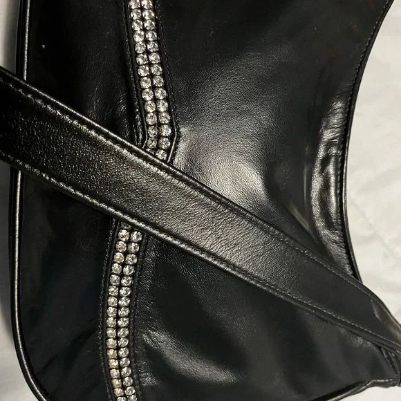 DAWLI Genuine Black Leather Handbag Purse bag LIKE NEW Gorgeous - Picture 8 of 10